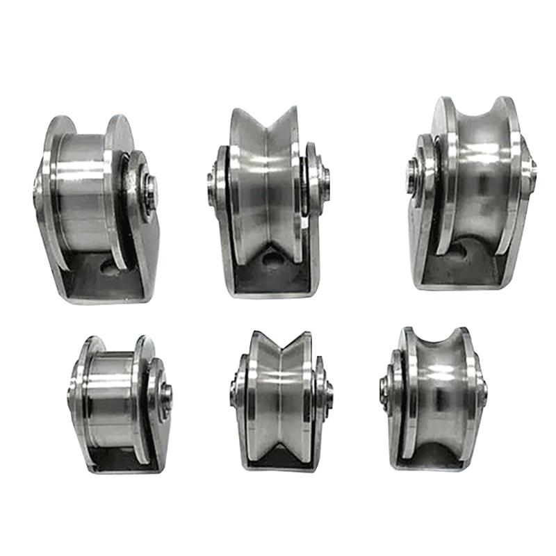 1 Piece U/V/H Shape Shower Door Pulley 201 Stainless Steel Sliding Door Roller Wheel Pulley With Bearing Furniture Accessories