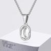 Vnox Stainless Steel Sword Pendant Necklace for Men Women, Silver Color Box Chain Pendant Jewelry Talisman Amulet Religious Gift