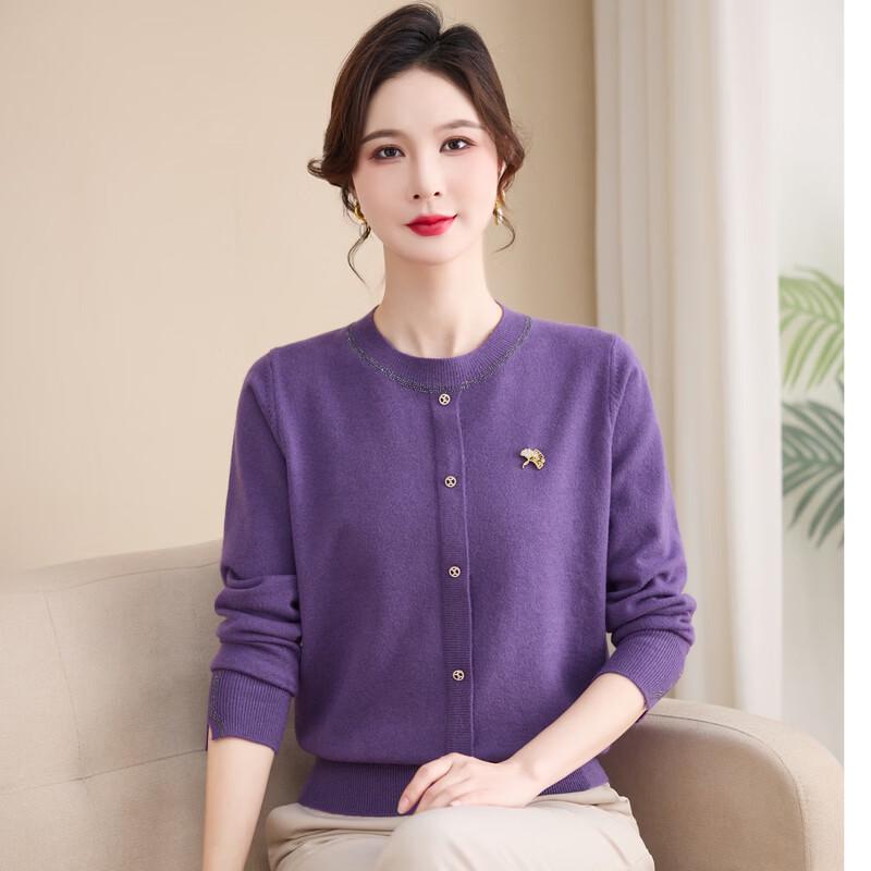 Langsha Women's Autumn Crew Neck Knitted Pullover