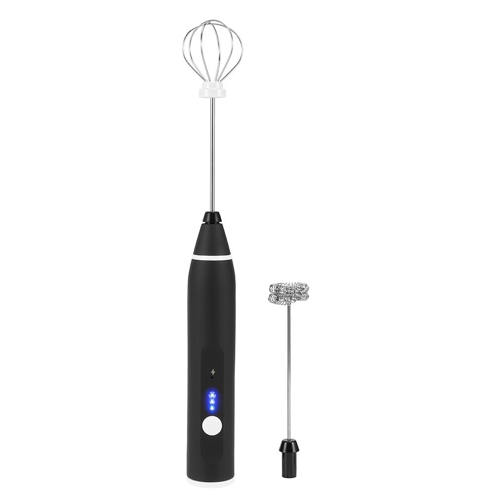 3 Speeds USB Rechargeable Electric Milk Frother Handheld Coffee Mixer Stirrer Egg Beater