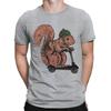 Eichhörnchen auf einem Roller Tierliebhaber Fan Geschenk Lustige Neuheit Herren T-Shirts Top NED
