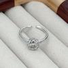 Exquisite Light Luxury Niche High-End Single Diamond Brushed Opening Ring Women'S Fashion Super Flash Diamond Ring
