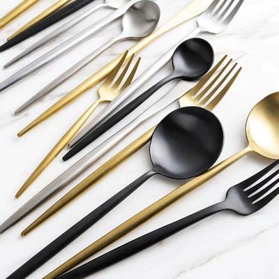 Clearance 304 Stainless Steel Knife, Fork, Spoon Set, Dessert Spoon, Main Meal Spoon, Coffee Spoon, Western Food, Golden Steak Tableware