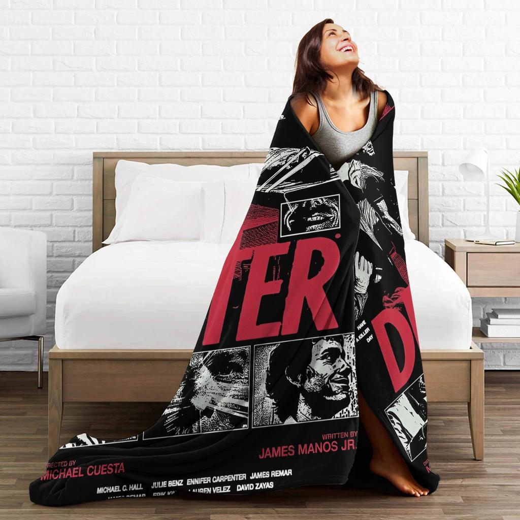 Dexter Morgan Bedding Throws Warm Fashion Blanket Blood Forensic TV Series For Living Room Camping Flannel Bedspread Bed Cover