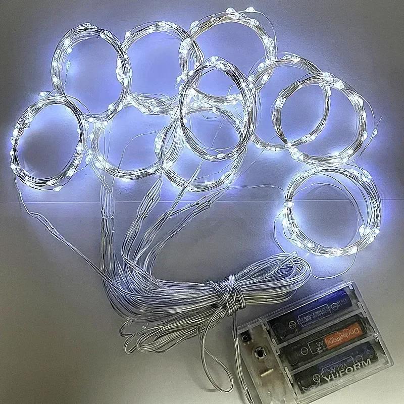 3M 6M Christmas Lights Curtains for Windows Led Fairy Year Light Room String Battery Powered Garland Waterfalls Decorations