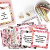 60Pcs Floral Affirmation Cards Pink, Daily Motivational Quote Set for Women, Inspiring Kindness Gratitude Notes, Gift Supplies