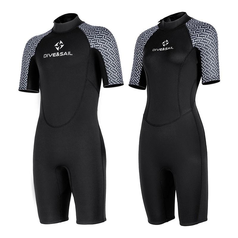 2MM Diving Suit Women's One-piece Shorts Thick Cold-proof Surfing Men's Swimming Snorkeling Warm Wet