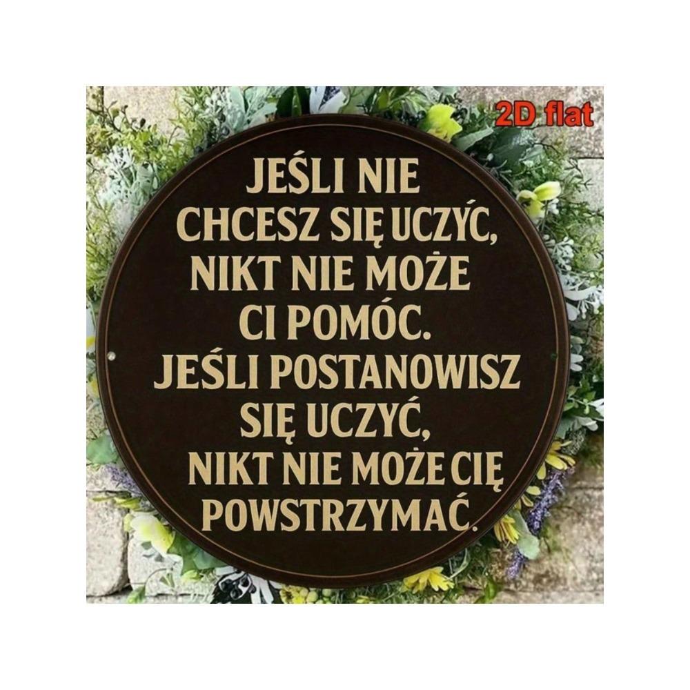 Vintage Round Metal Sign Wall Art Quote Decor