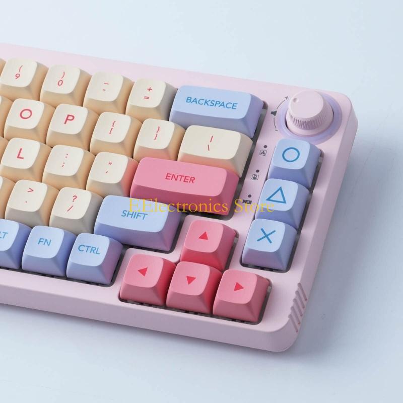 B03C 132 Keys PBT Keycaps XDA Profile DyeSub Personalized Cute Cotton Candy Keycap ForMX Switches Mechanical Keyboard