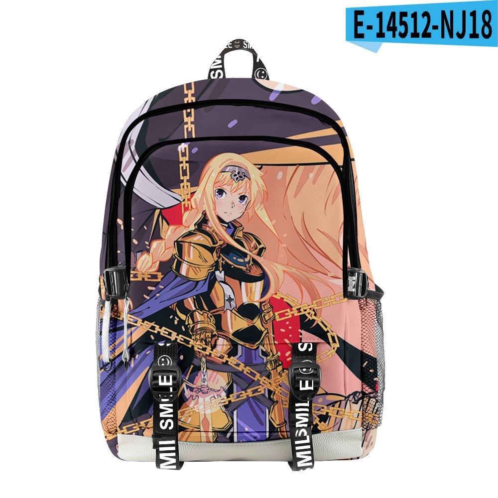 Classic Novelty Sword Art Online Student School Bags Unisex 3D Print Oxford Waterproof Notebook Multifunction Travel Backpacks