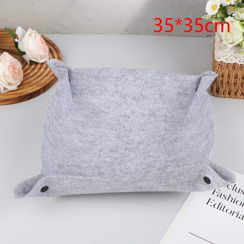 Felt Storage Tray For Kids And Adults - Desktop Organizer, Office Items Storage, Mouse Pad Storage Partition Tray