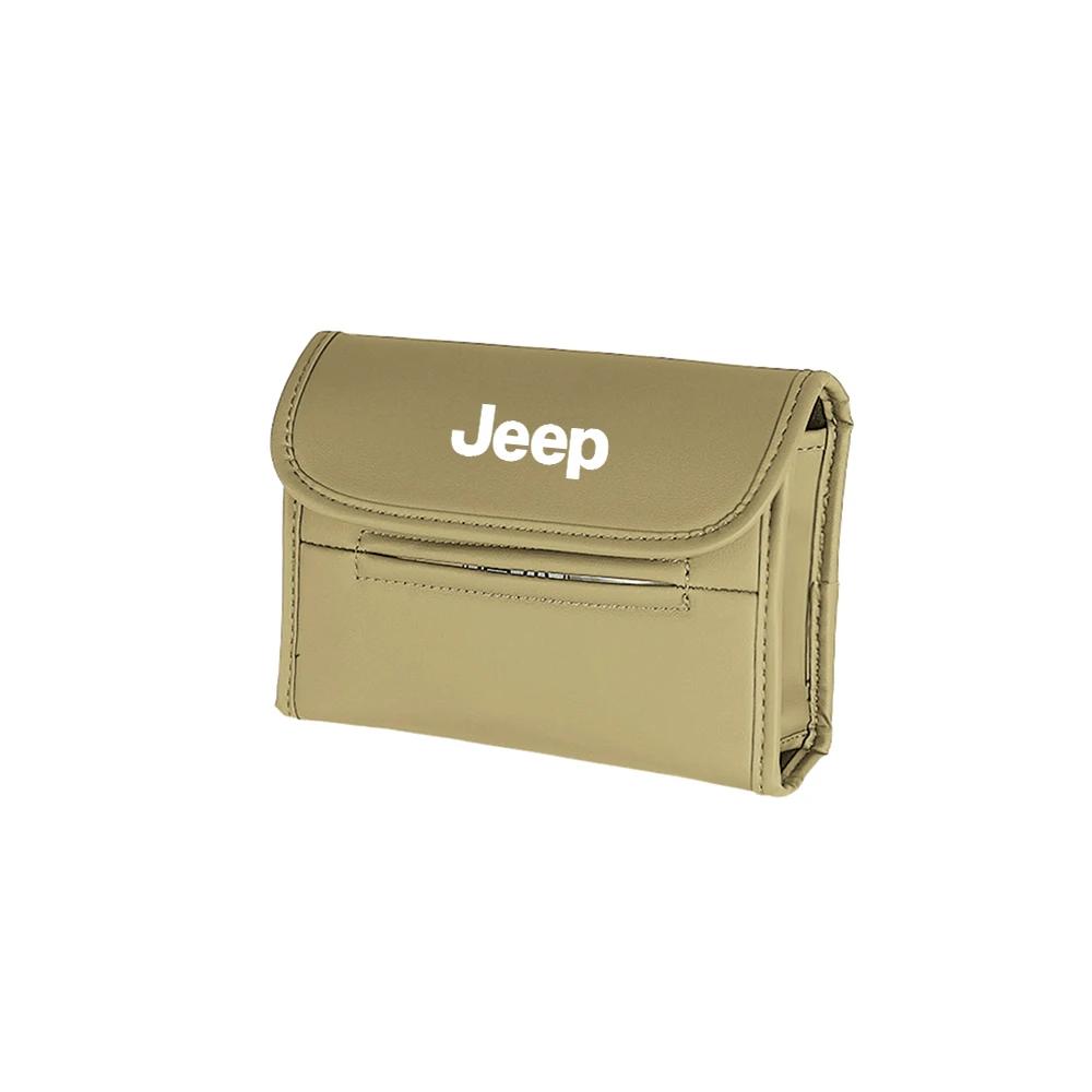 For Jeep Car Badge JEEP Emblem Styling Tissue Box Seat Back Paper Box Interior Accessories For Jeep Renegade Wrangler Compass