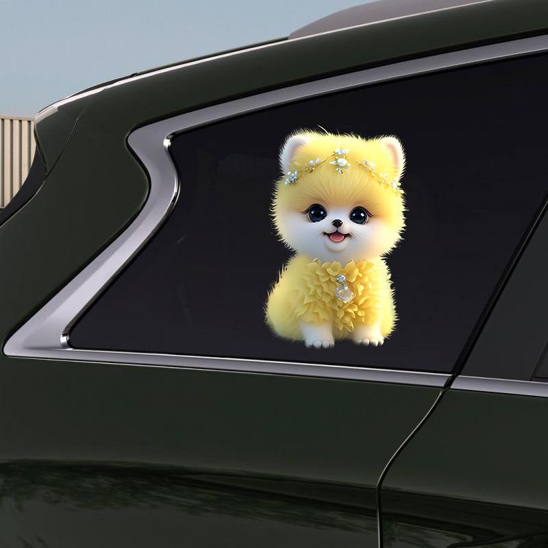 P28# Grappige Pomeranian Hond Huisdier Dier Sticker op De Auto Vinyl Decal Waterdichte Decoratie Auto Stickers