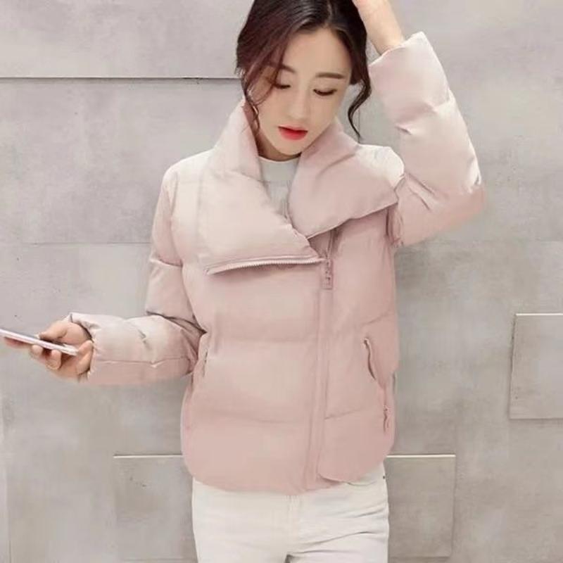 Herbst Winter Neue Mode Langarm Stehkragen Einfarbig Parkas Damenbekleidung Koreanisch Warm Allround-Talent Schlichtheit Reißverschluss Tops