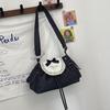 Yogodlns Lace Polka Dot Shoulder Bag Cute Drawstring Flap Crossbody Handbag Sweet Vintage Messenger Purse Daily Casual