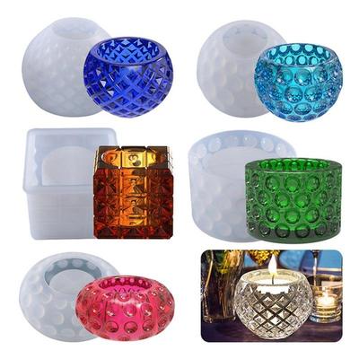 1PC Maceta Molde de Resina Epoxi Maceta Molde de Silicona Portavelas Portavelas Manualidades DIY Decoraciones para el Hogar Herramienta de Fundición