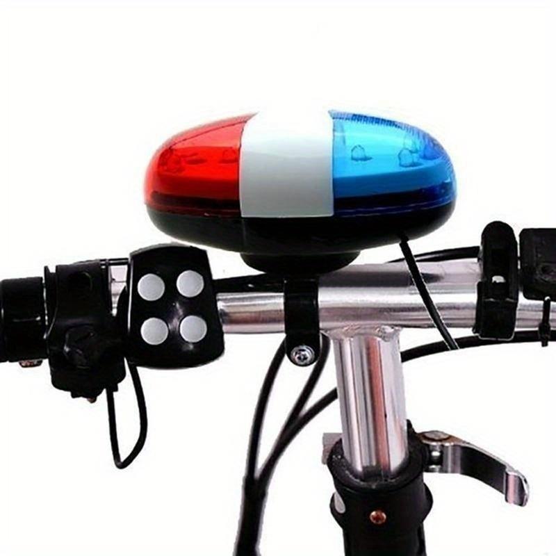 1PCS Bicycle Bell 6 LED 4 Tone  Horn Bike Call LED Police Light Electronic Loud Siren Kid Accessories Bike Scooter
