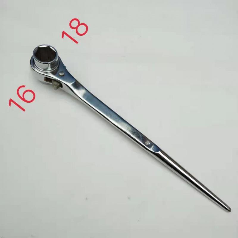 Bidirectional Quick Ratchet Gear Wrench with Pointed Tail and Three-Way Open End