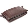 Interesting Clutch for Men Made of Genuine Textured Leather with Crocodile Embossing CANPELLINI 21554 Brown