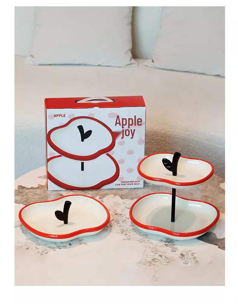 High-Value Ceramic Fruit Skewer Display: Multi-Layer Snack and Candy Plate for Living Room or Front Desk