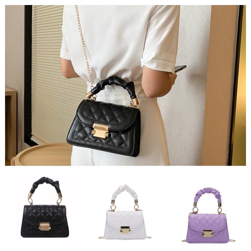 Stylish Streetwear Pu Shoulder Bag Trendy Diamond Pattern Design