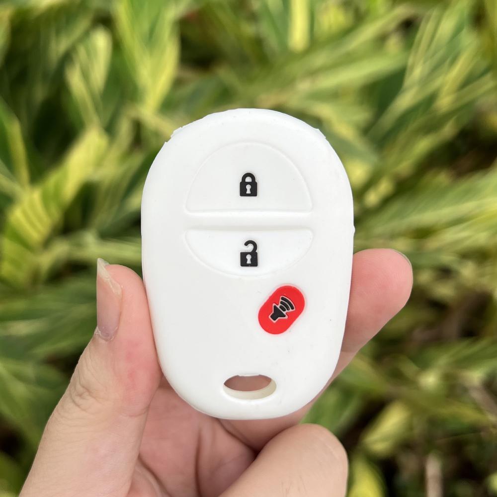 3 Buttons Silicone Car Key Cover Case Skin Protector Holder Rubber Shell for Toyota Sienna Tacoma Tundra Keychain Accessories