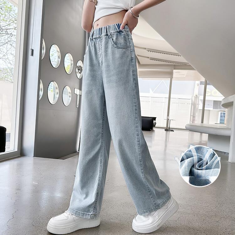 Tencel Jeans Wide Leg Pants Straight Tube Loose Summer Thin Pants Casual Ice Silk Pants