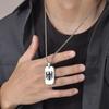 German Eagle Square Neckalces for Men, Stainless Steel Big/Small Dog Tag Pendant Necklace,Trendy Germany Jewelry Gift