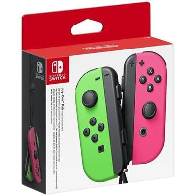 Pair of Neon Green & Joy-Con Controllers; Neon Pink for Nintendo Switch