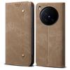 For vivo X200 Ultra 5G Case Jeans Cloth Texture Anti-Scratch Leather Stand Phone Cover