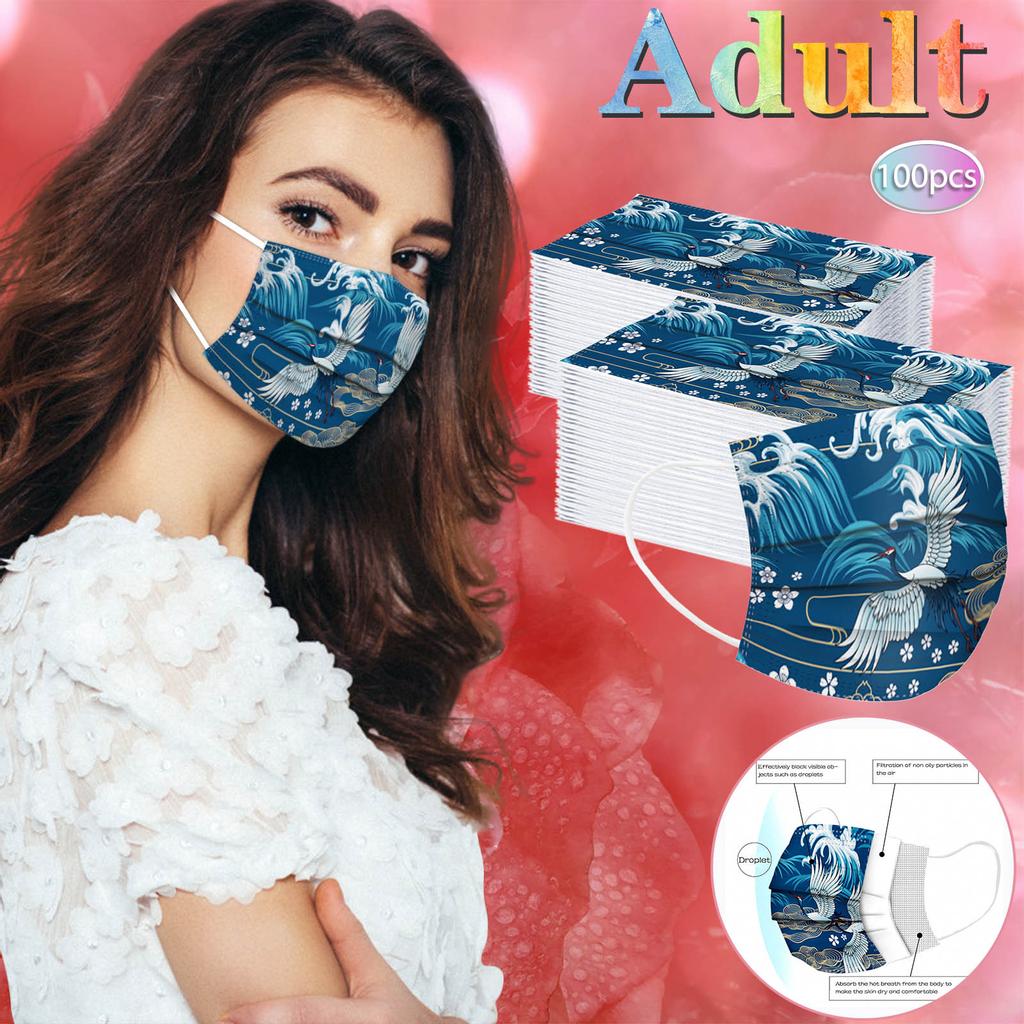 Adult Mask Disposable Face Mask Industrial 3Ply Ear Loop 10/20/30/40/50/100PCS