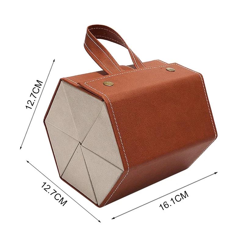 Glasses Storage Box With Multiple Compartments Large Capacity Portable Leather Foldable Sunglasses Storage Box