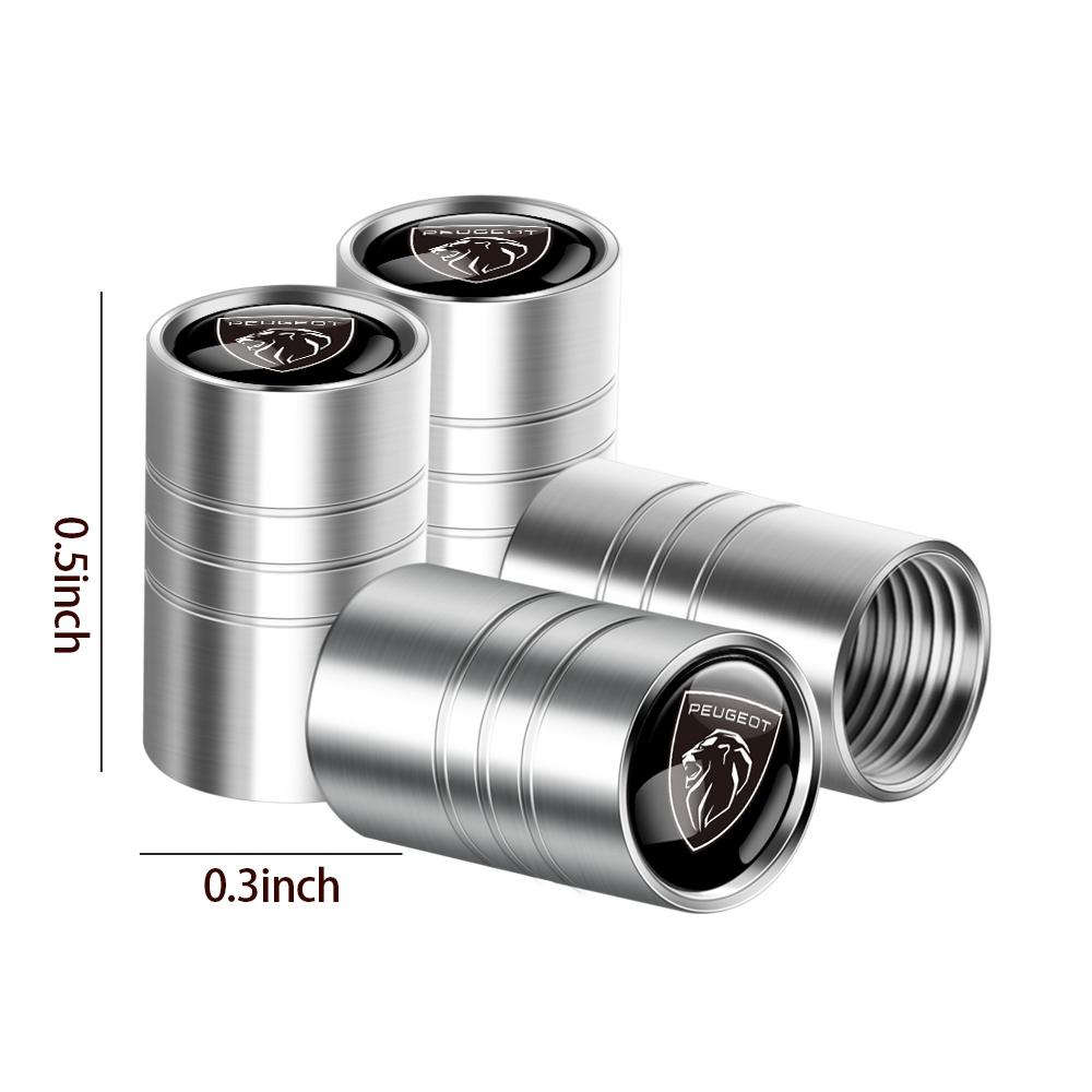 Car Styling 3D Auto Tire Valve Caps Metal Wheel Dust Covers Accessories For Peugeot 206 207 208 306 307 308 406 407 408 508 106