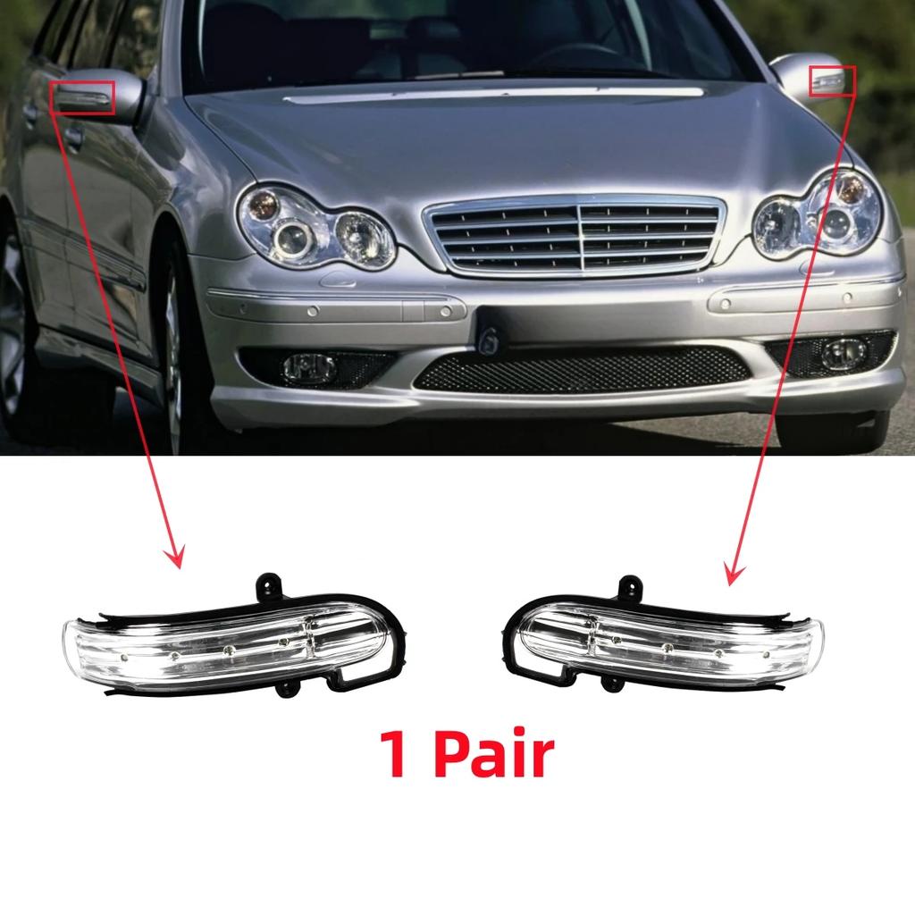 Mirror Turn Signal Lights Indicator With LED Bulbs A2038201521  A203820162 For Mercedes Benz W203 4 Door 2004 2005 2006 2007