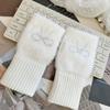 1Pair Warm Half Finger Gloves Can Write Students' Winter Touchscreen Gloves
