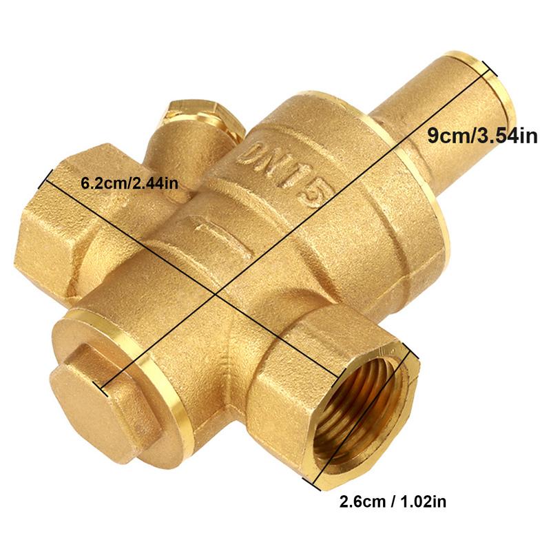 DN15 Brass Adjustable Water Pressure Regulator Reducer With Gauge Meter Brass Pressure Regulator Water Pressure Regulator