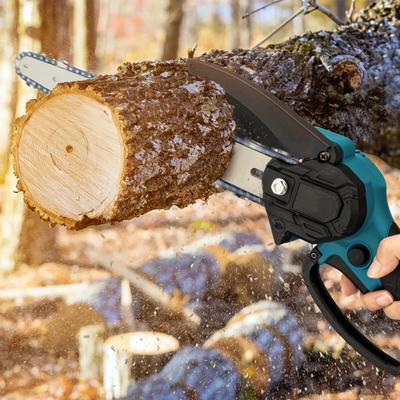 6-inch Cordless Mini Chainsaw 18V Rechargeable Electric Handheld Chain Saw for Tree Trimming Yard Gardening Tools