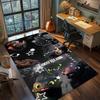 Black Dragon Polyester Area Rug Dark Fantasy Fire Dragon Carpet Non Slip Living Room Bedroom Floor Decor -QJY