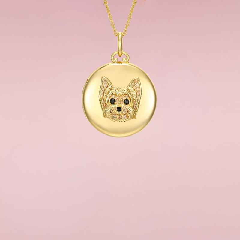 

Personalized Necklace Open And Close Tiger Album Zircon Pendant Necklace Collarbone Chain Electroplated Gold Color Retention