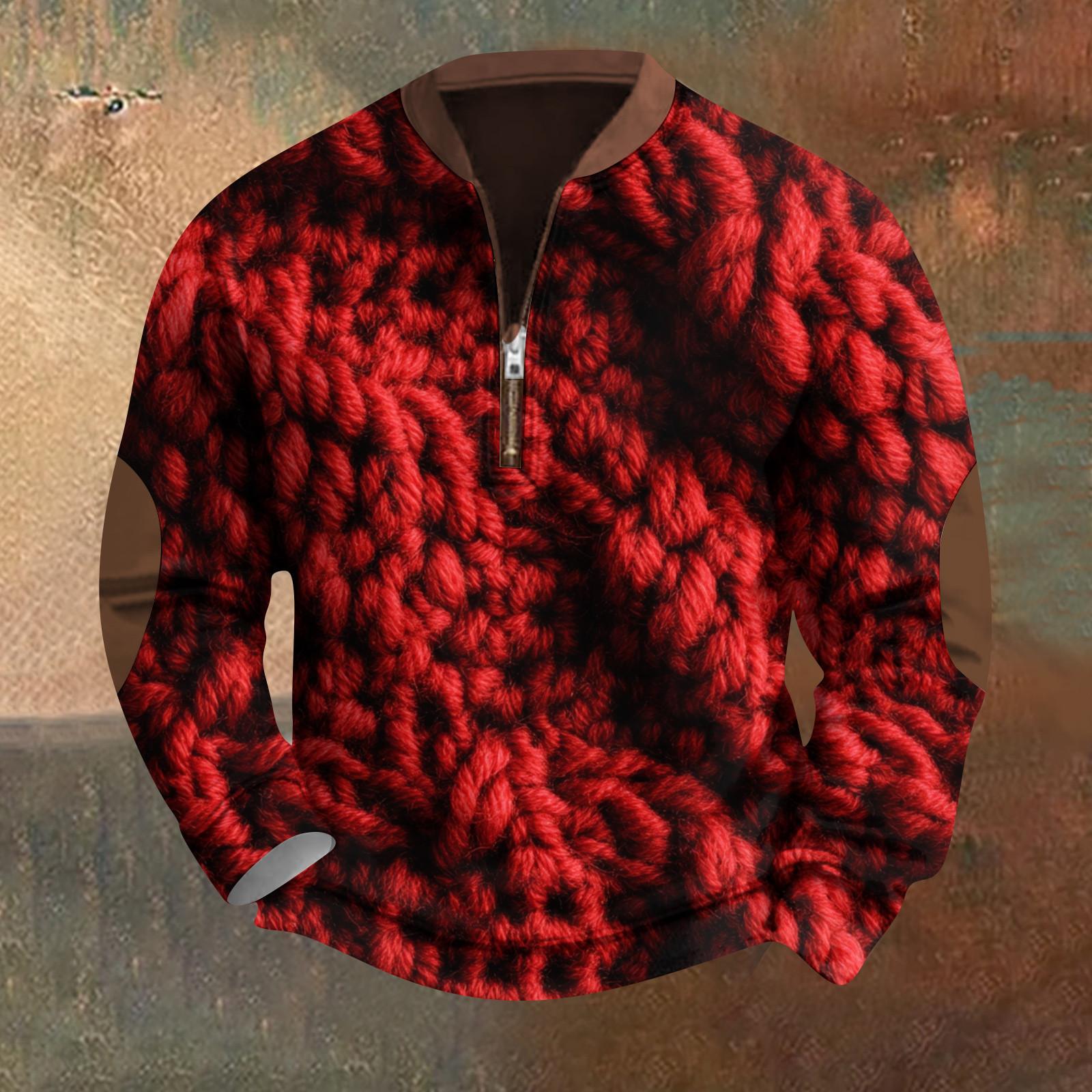 

Чоловічий світшот у стилі ретро з градієнтним принтом L червоний