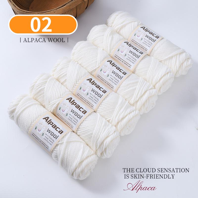 Alpaca Wool Medium Thick Yarn Ball for Hand-Knitted Cardigans, DIY Scarves, and Sweaters