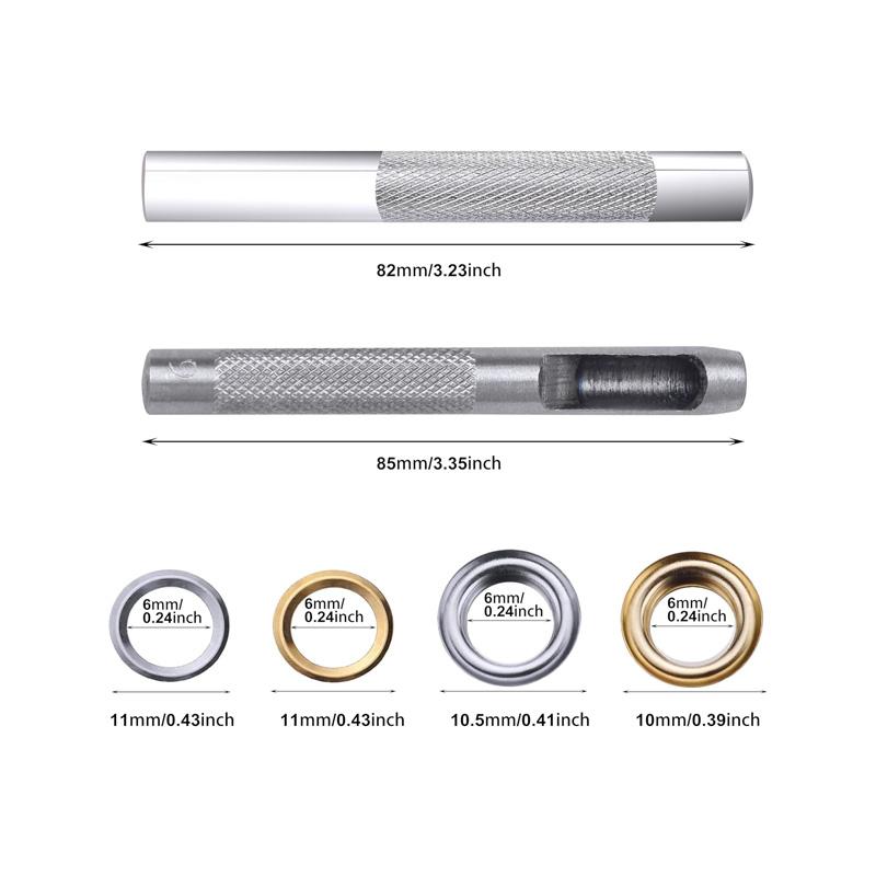 100Pcs Metal Eyelet Gromment Set Eyelet Punch Install Tool Kit With Storage Box For LeatherCraft Shoes Belt Cap Bag Tags Clothes
