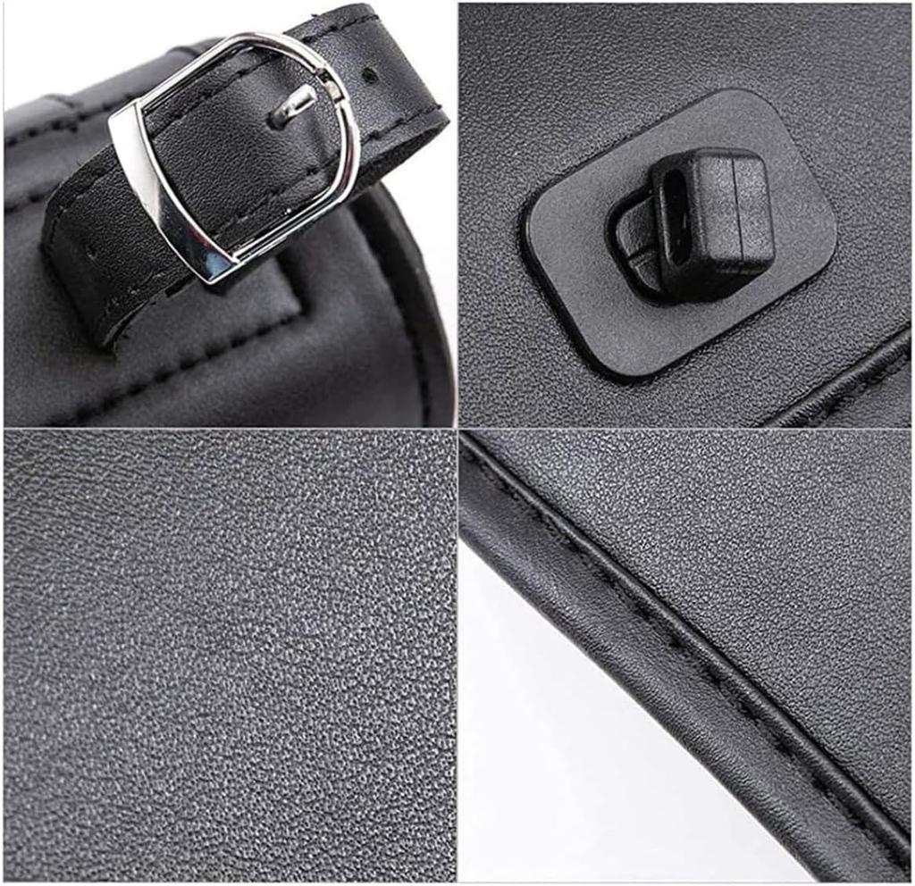 Motorcycle Tool Bag, Side Front Bag, Universal Use, Round Type, Tool Holder, Accessory Case, Waterproof, Leather, Easy to Open