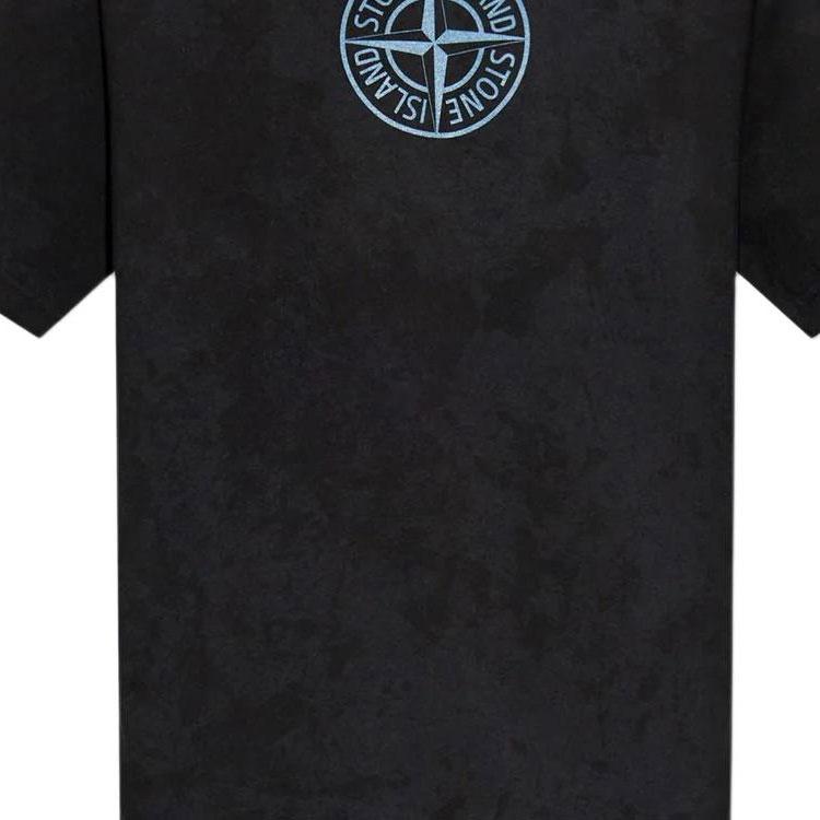 STONE ISLAND Letter Logo Short Sleeve Round Neck T-Shirt Men Tops K2S152100021S0235-V0029