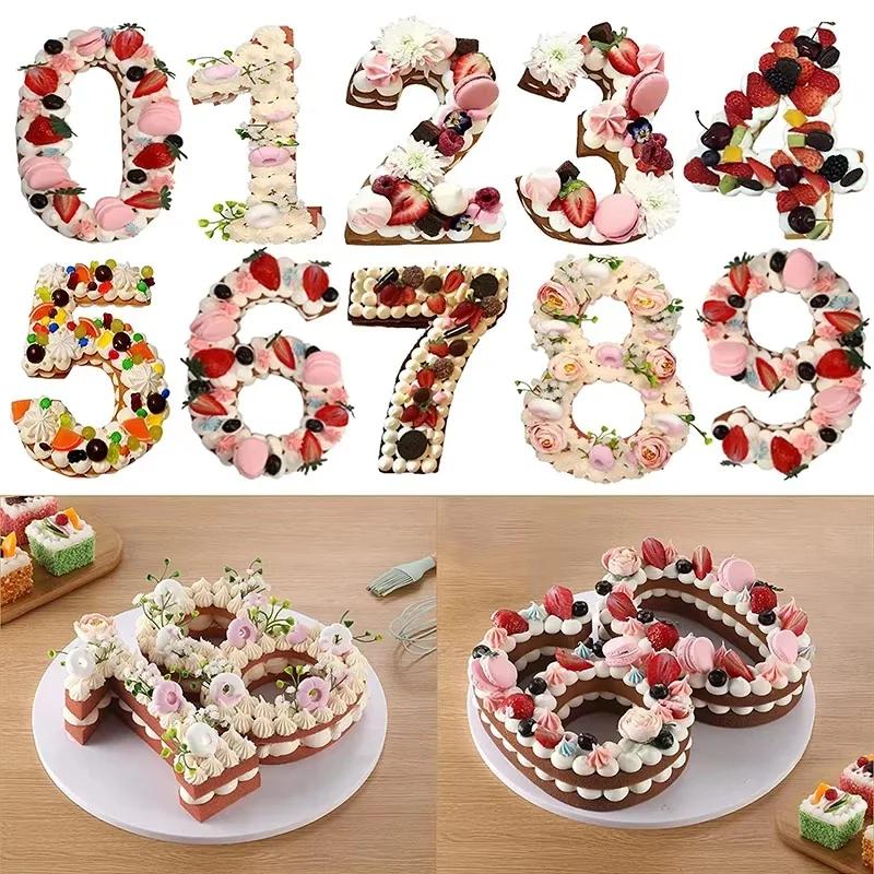 0-9 Zahlen Silikon Kuchenformen - Wiederverwendbare Große Zahlen Backform für Geburtstagskuchen, Jubiläumsdesserts 10 Zoll Große Form