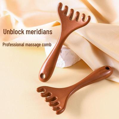 Hirschgeweih Fünf-Krallen Kopfhautmassagekamm für Lymphdrainage