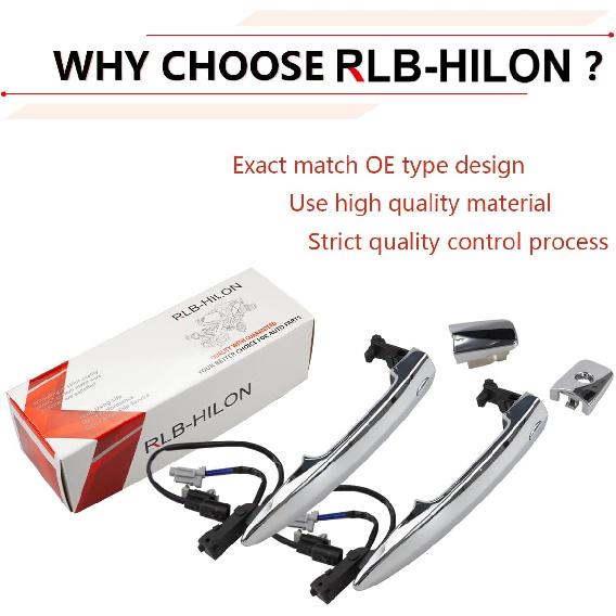 RLB-HILON Exterior Door Handle Compatible With Nissan Sentra 2013-2018 | For Nissan Murano Maxima 2009-2014 | For Nissan Leaf 2011-2017 Year