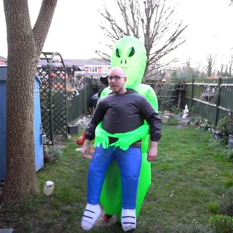 ET-Aliens Inflatable Costume Scary Monster Cosplay for Adult Kids Thanksgiving Christmas Party Festival Stage Children Clothing
