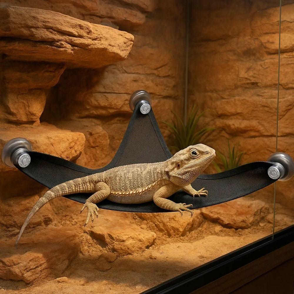 Comfortable Lizard Hammock Hanging Geckos Habitat Practical Reptile Mesh Hammock Reptile Habitat