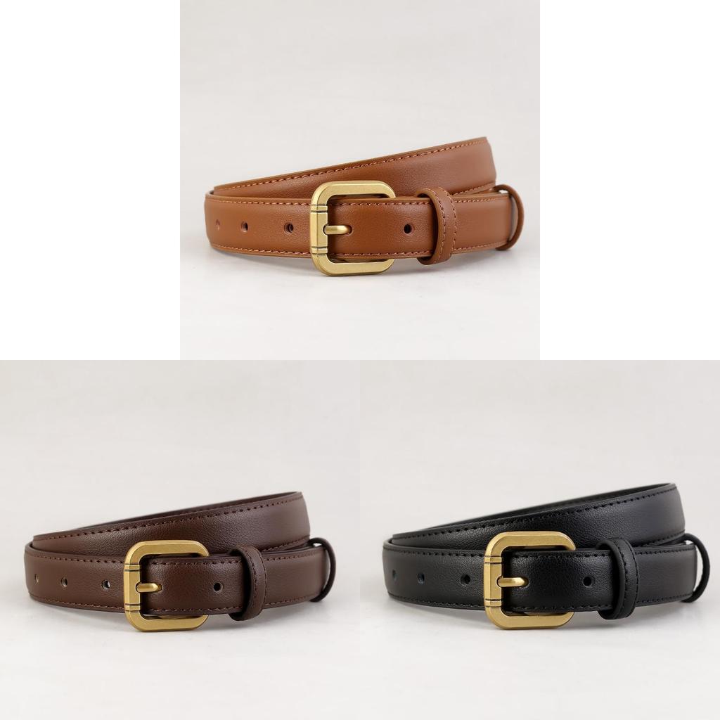 Womens Classic Leather Waistband With Metal Pin Closure For Office And Daily Use